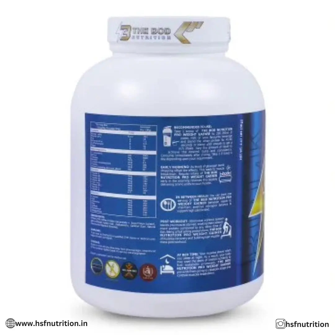 The Bod Nutrition Pro Weight Gainer – 3kg, 25gm, Rich Chocolate The Bod Nutrition