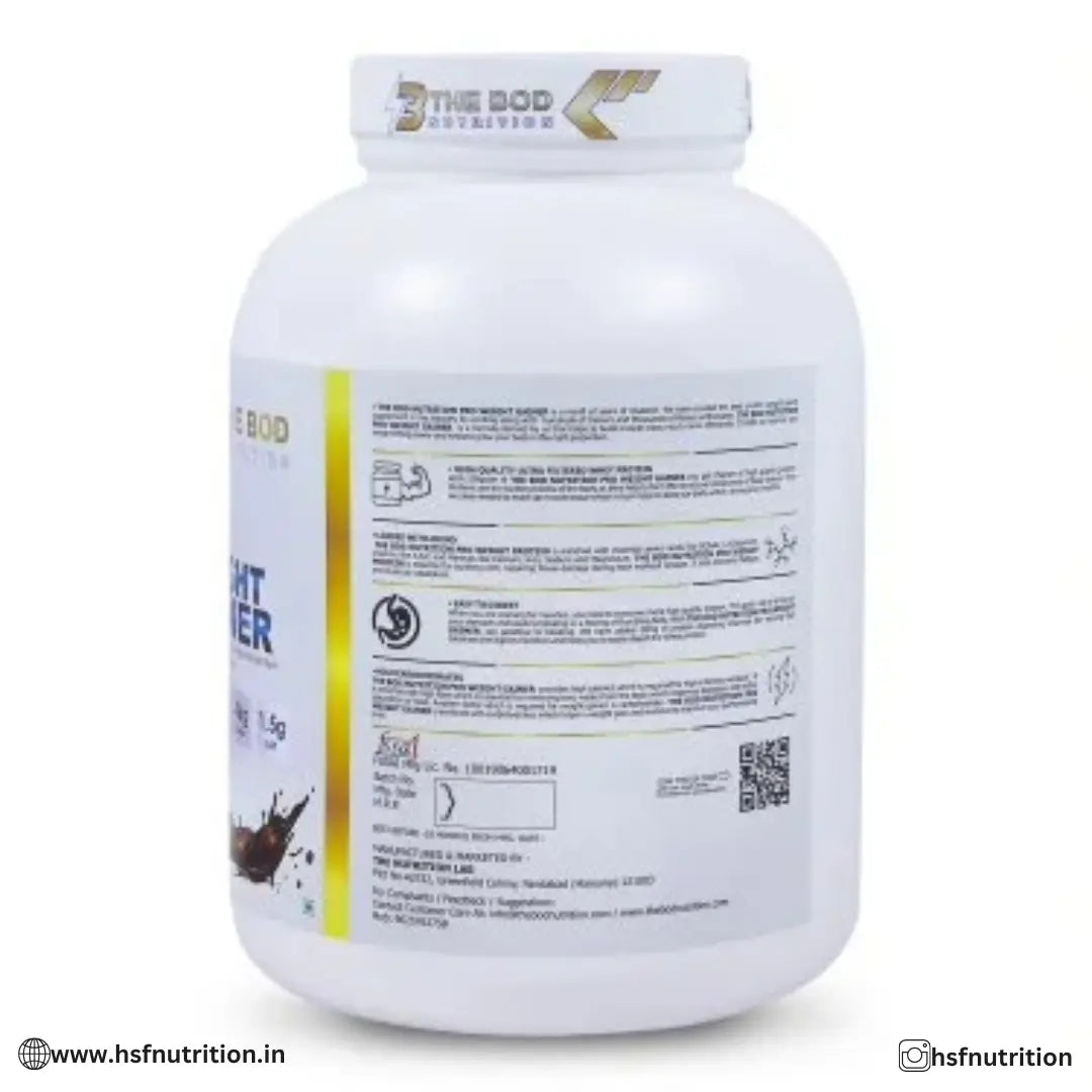 The Bod Nutrition Pro Weight Gainer – 3kg, 25gm, Rich Chocolate The Bod Nutrition