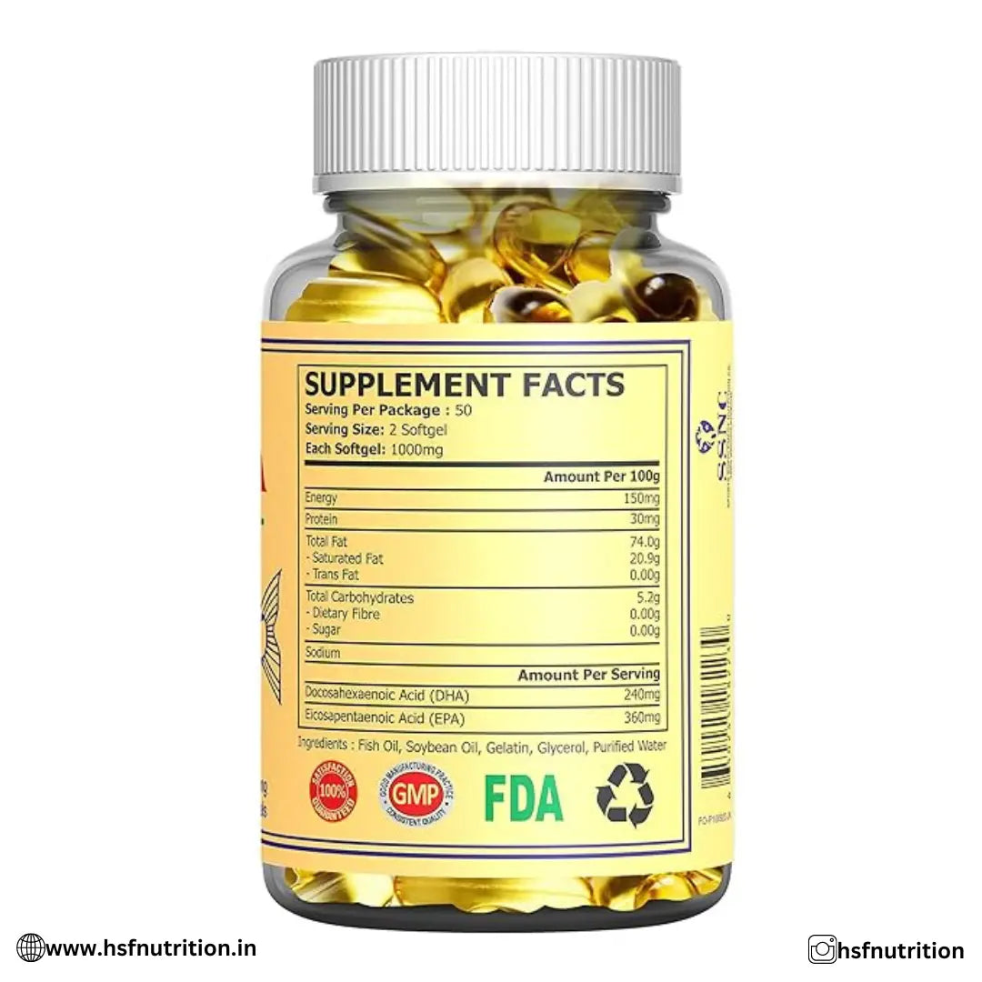 Sunline Alaska Omega-3 1000Mg - 100 Softgels, Deep Sea Fish Oil - Hold Strong Fitness & Nutrition