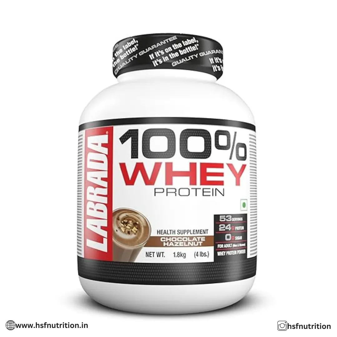 Labrada 100% Whey Protein Concentrate - 1.81kg, 25g Protein, Chocolate Hazelnut Labrada