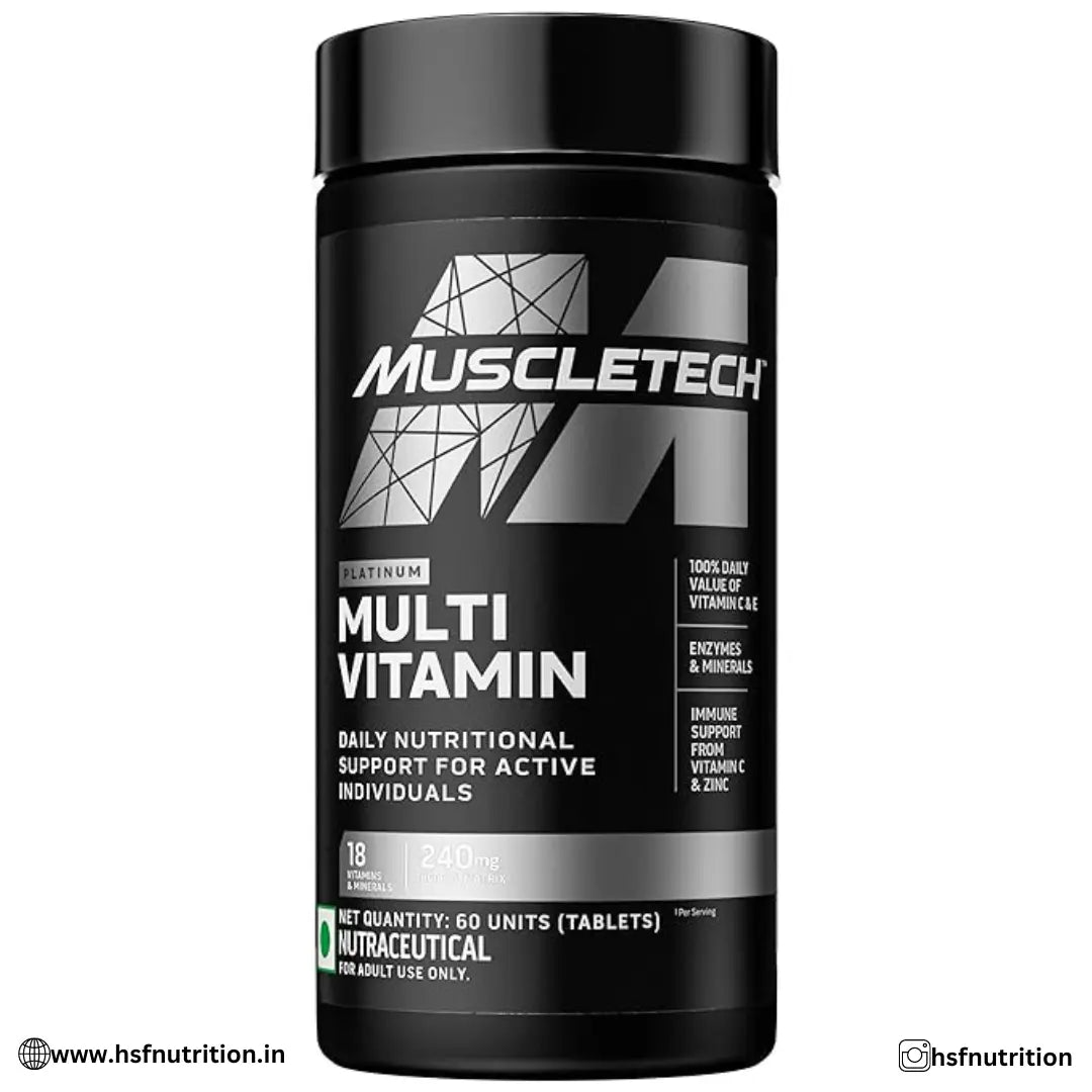 MuscleTech Platinum Multivitamin -  60 Tablets | Vitamin C for Immune Support, 18 Vitamins & Minerals - Hold Strong Fitness & Nutrition