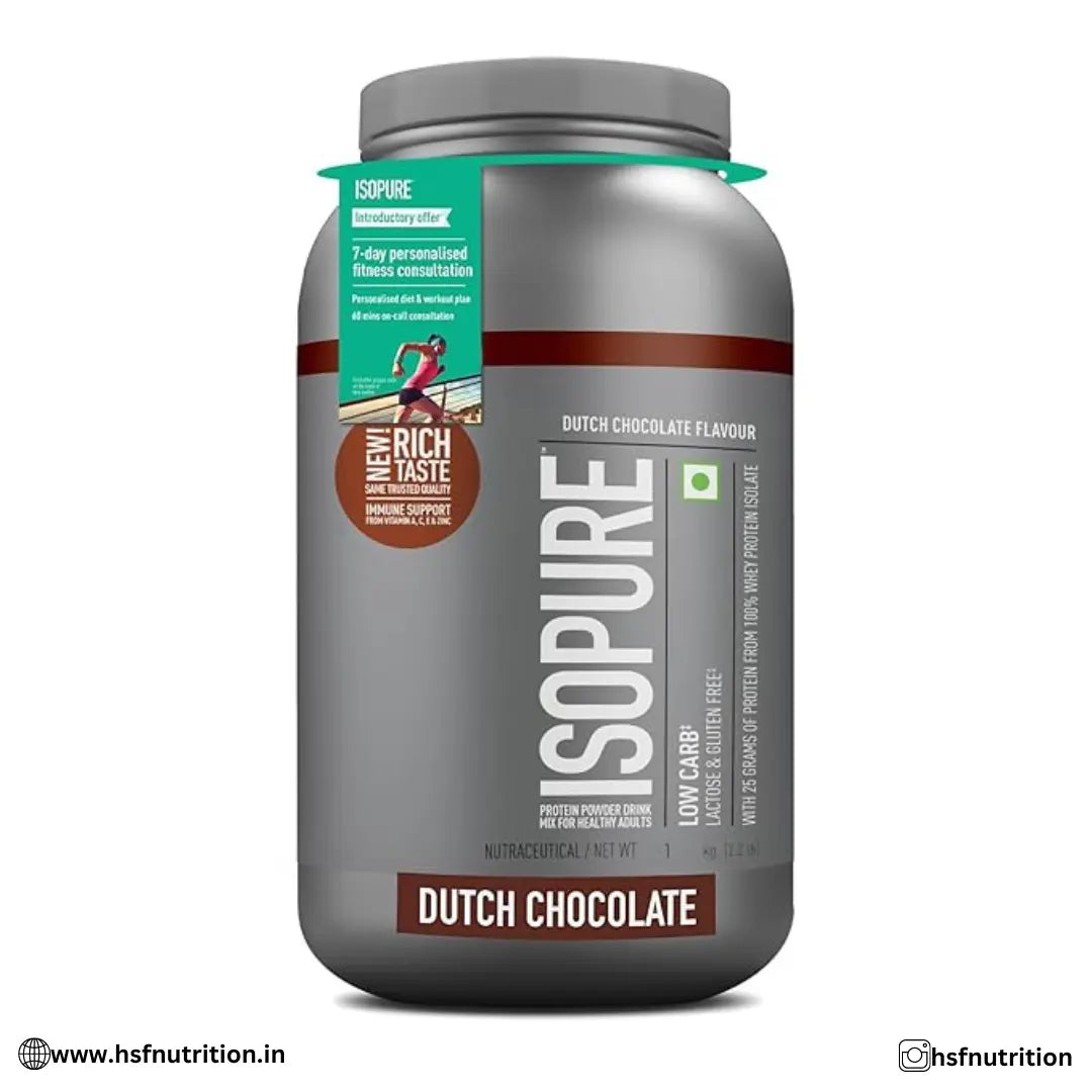 Isopure Whey Protein Isolate Powder with Vitamins for Immune Support & Biotine- 2.2 lbs, 1 kg, Dutch Chocolate - Hold Strong Fitness & Nutrition