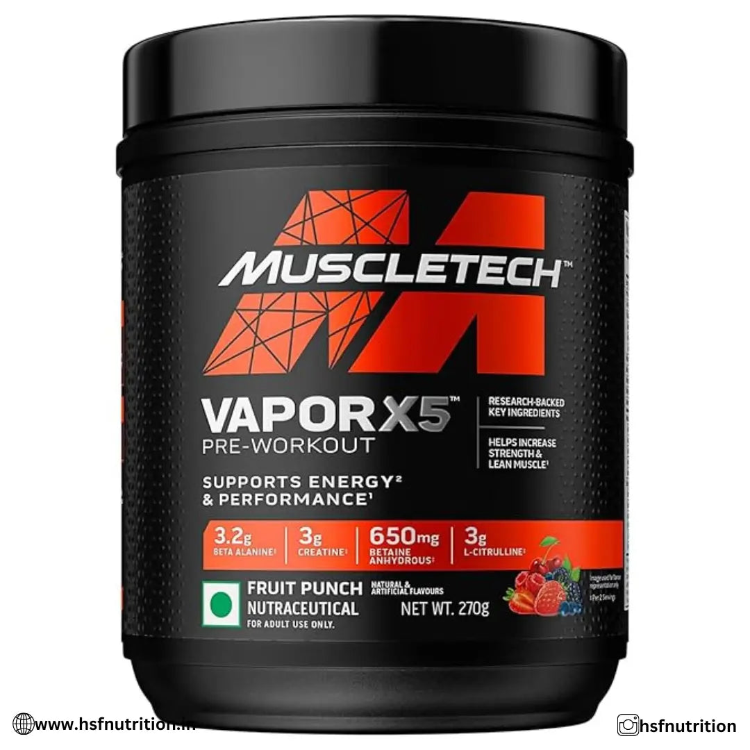MuscleTech Vapor X5 - 270gm, 30 Serving, Fruit Punch - Hold Strong Fitness & Nutrition