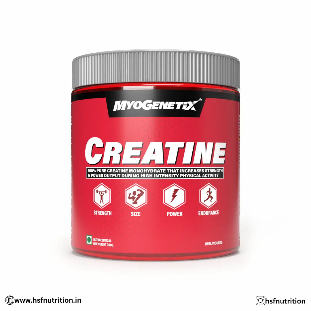 MYOGENETIX Creatine Monohydrate - 100 Servings, 300 gm, Unflavored - Hold Strong Fitness & Nutrition
