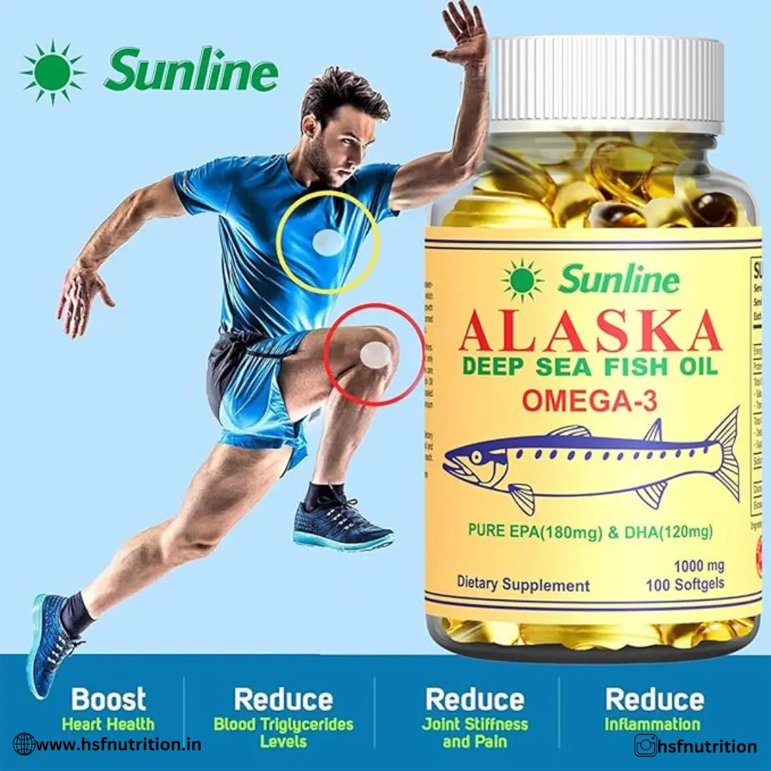 Sunline Alaska Omega-3 1000Mg - 100 Softgels, Deep Sea Fish Oil - Hold Strong Fitness & Nutrition