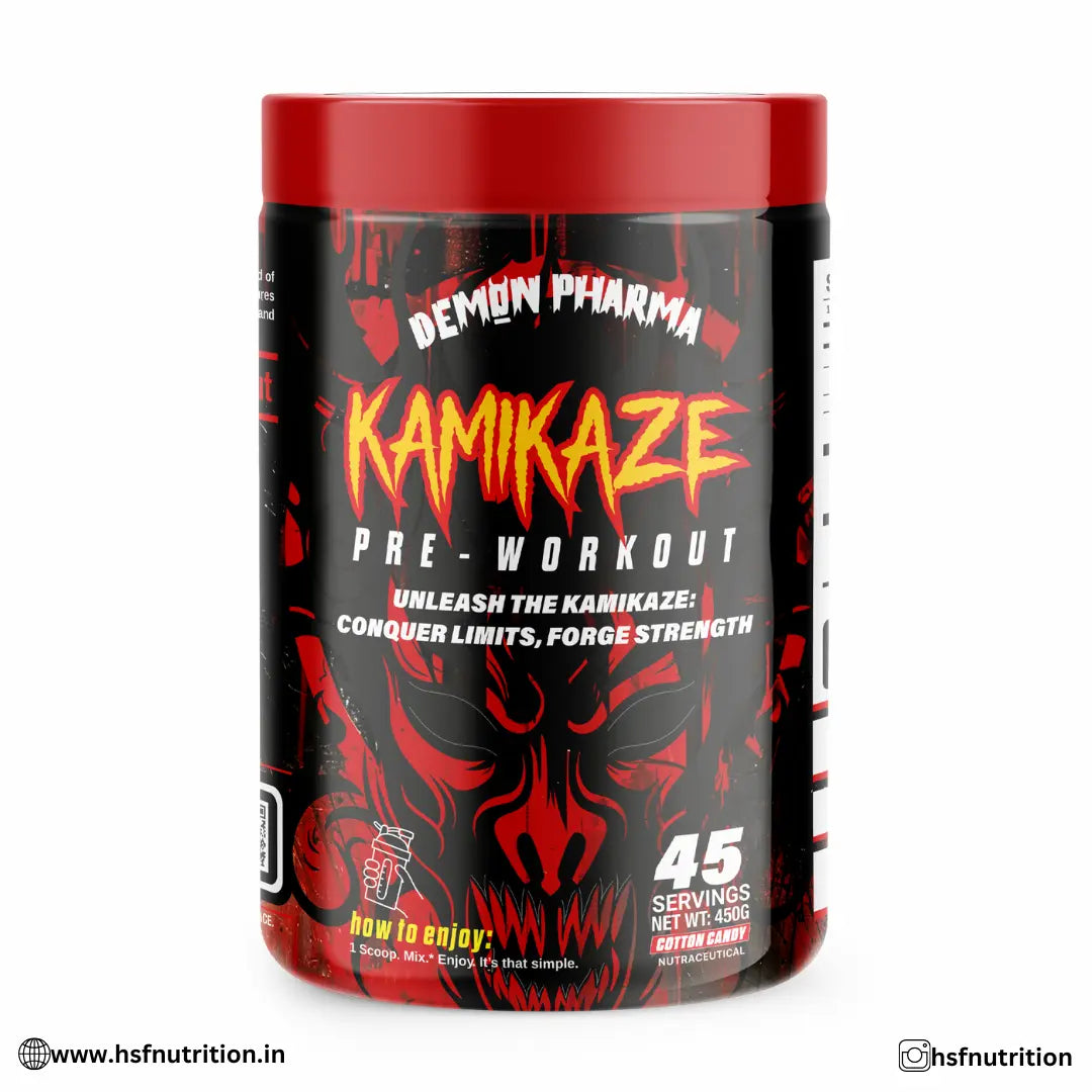Demon Pharma Kamikaze PreWorkout - 45 Serving, 450gm, Cotton candy - Hold Strong Fitness & Nutrition