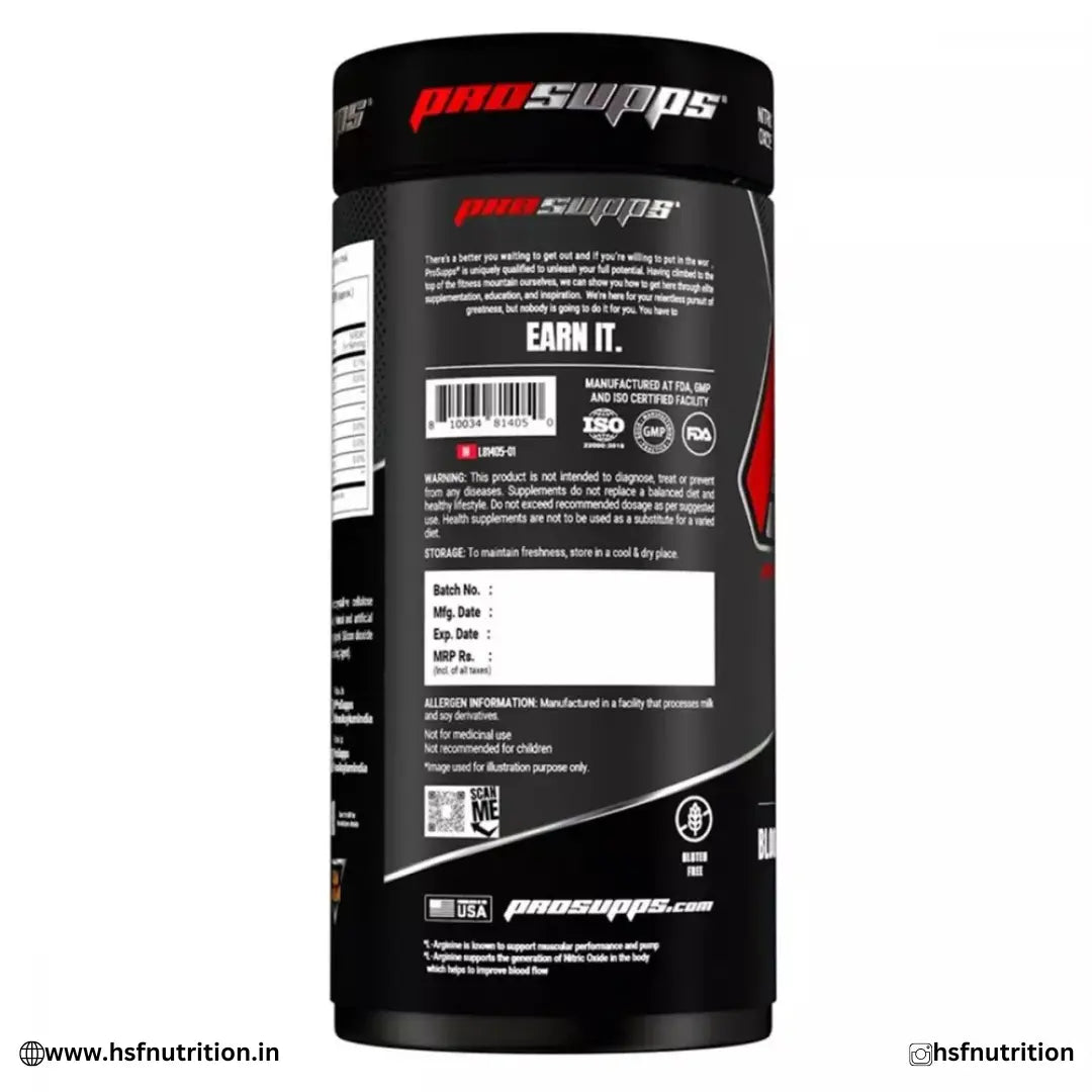 PROSUPPS PS L-Arginine Nitric Oxide 1000mg - 120 Tabs PS PROSUPPS