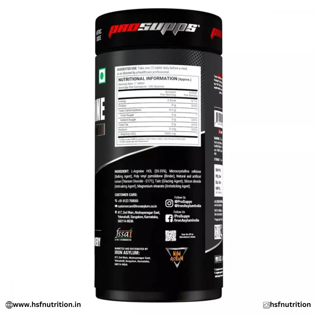 PROSUPPS PS L-Arginine Nitric Oxide 1000mg - 120 Tabs PS PROSUPPS