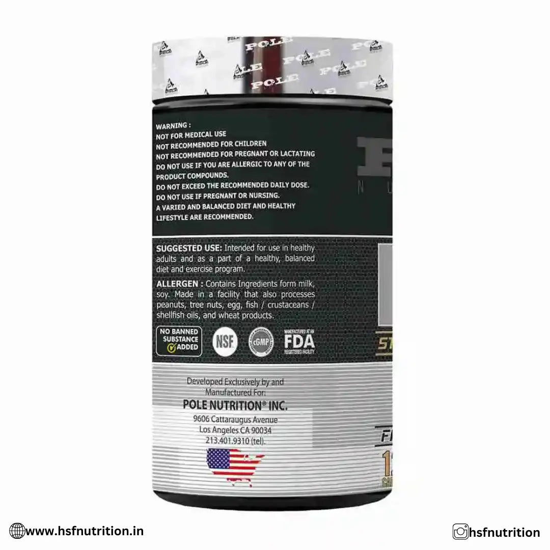 Pole Nutrition HMB Strength and Performance - 120 Capsules | Pure Beta-Hydroxy for Heart Health Support - Hold Strong Fitness & Nutrition