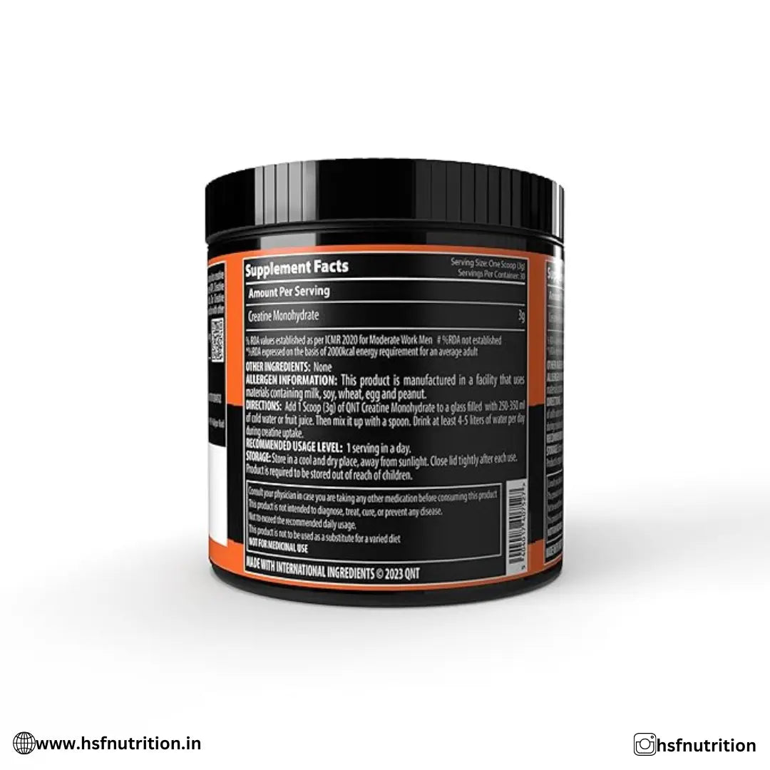 QNT Creatine Monohydrate - 90g, 30 Servings, Unflavored - Hold Strong Fitness & Nutrition