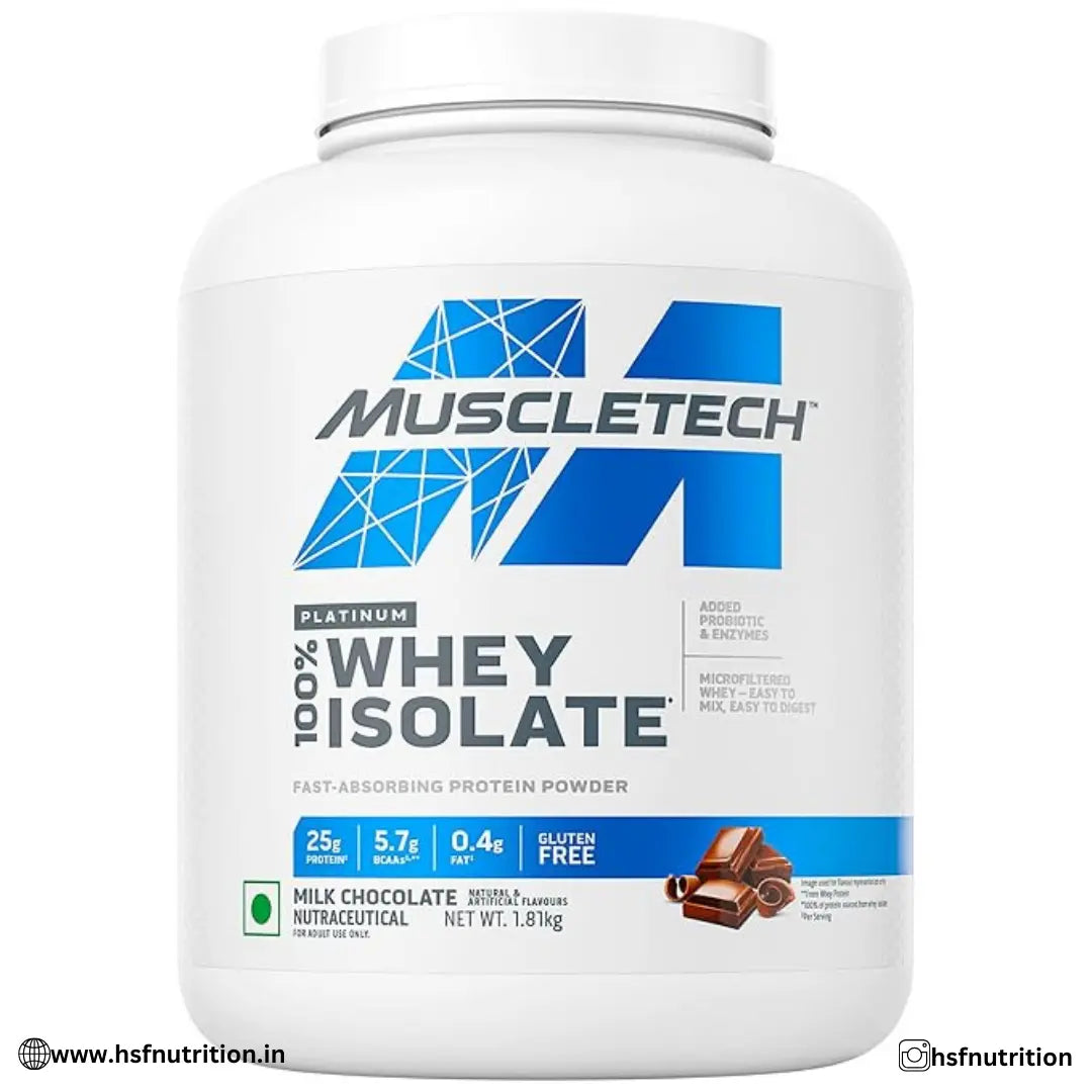 MuscleTech Platinum 100% Whey Isolate Protein - 1.8kg, 25gm, Milk Chocolate - Hold Strong Fitness & Nutrition