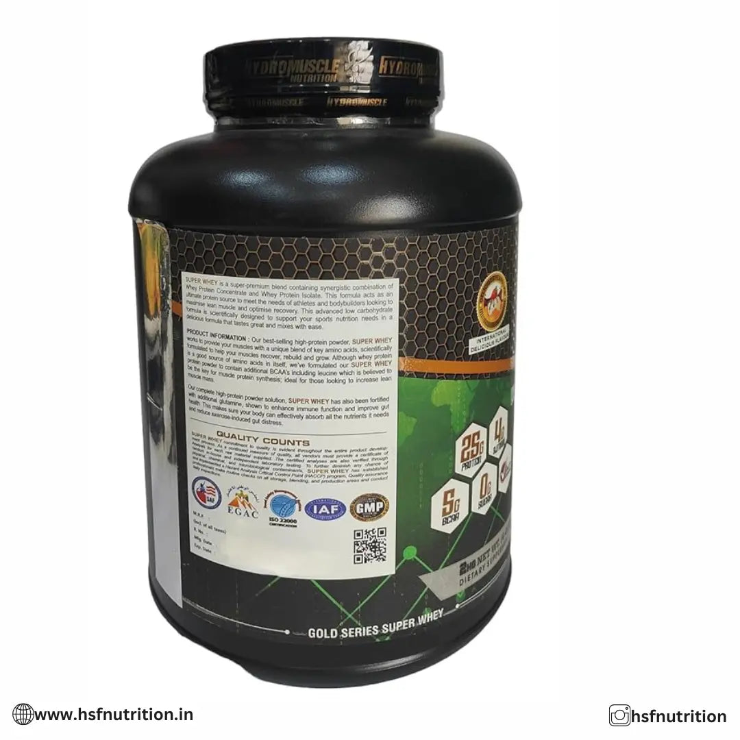 HYDROMUSCLE NUTRITION Hydro Gold Series Super Whey - 2kg, 25gm, Chocolate HYDROMUSCLE NUTRITION