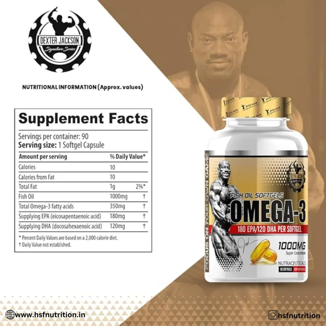 Dexter Jackson Omega-3 Fishoil - 1000mg, 90 Softgels - Hold Strong Fitness & Nutrition