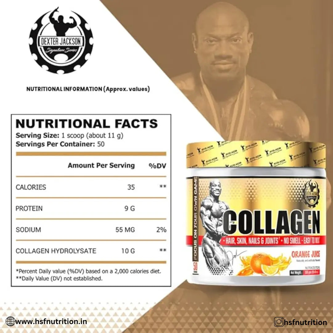 Dexter Jackson Collagen - 50 Servings, 550 gm, Orange Juice - Hold Strong Fitness & Nutrition