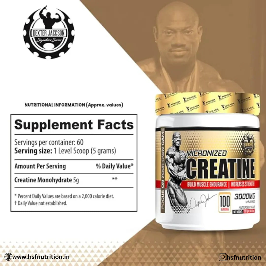 Dexter Jackson Creatine Monohydrate - 100 Servings, 300gm, Unflavoured - Hold Strong Fitness & Nutrition