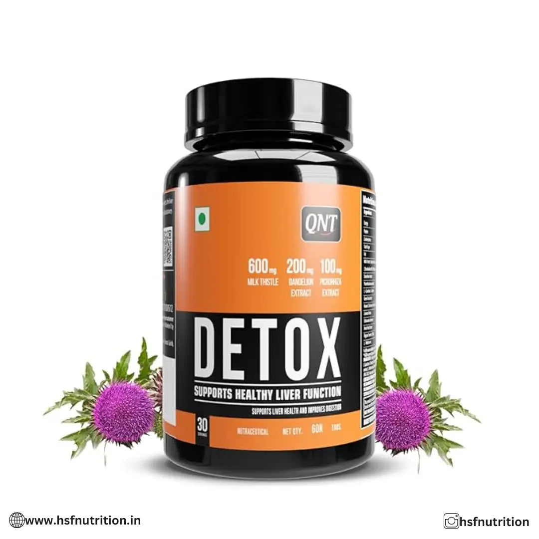 QNT Detox - 30 Tabs, Milk Thistle, Dandelion, Green Tea | Supports Liver Health & Improves Digestion - Hold Strong Fitness & Nutrition