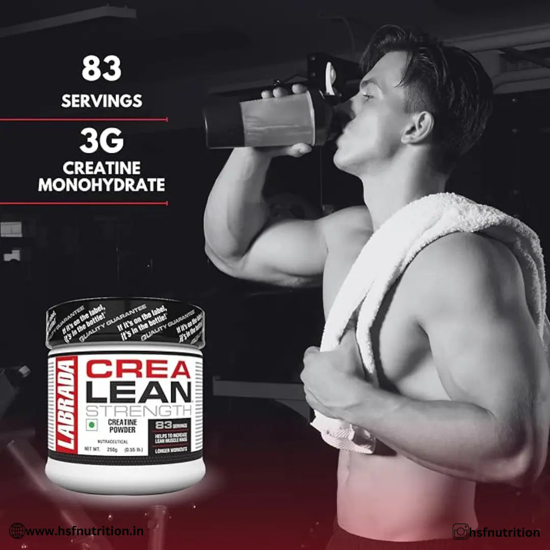 Labrada CreaLean Powder Creatine Monohydrate – 250g, 83 Servings, Unflavored - Hold Strong Fitness & Nutrition