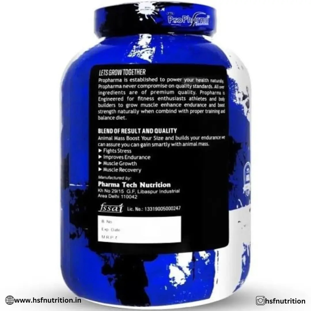 ProPharma Wild Animal Mass Gainer - 2.7kg, Double Rich Chocolate - Hold Strong Fitness & Nutrition