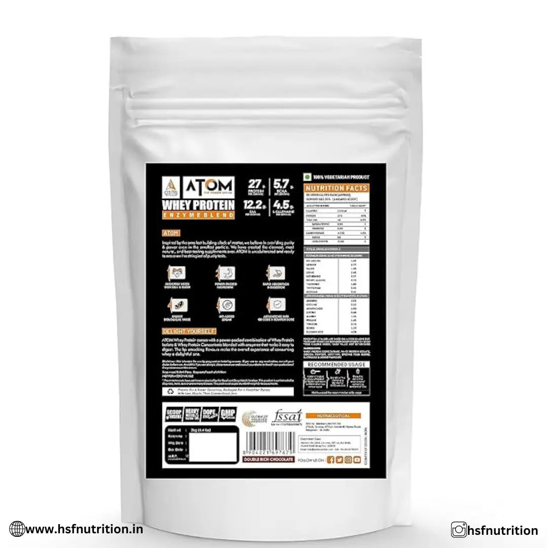 ASITIS ATOM Whey Protein - 2 kg, 27gm Protein - Hold Strong Fitness & Nutrition