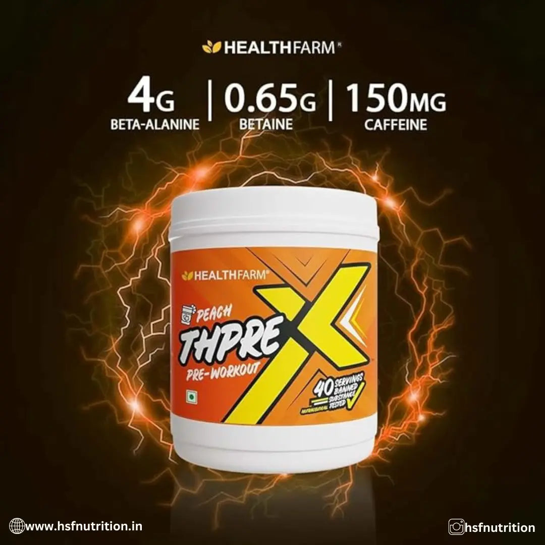 HEALTHFARM Thpre X PreWorkout Powder - 40 Servings, 500g - Hold Strong Fitness & Nutrition
