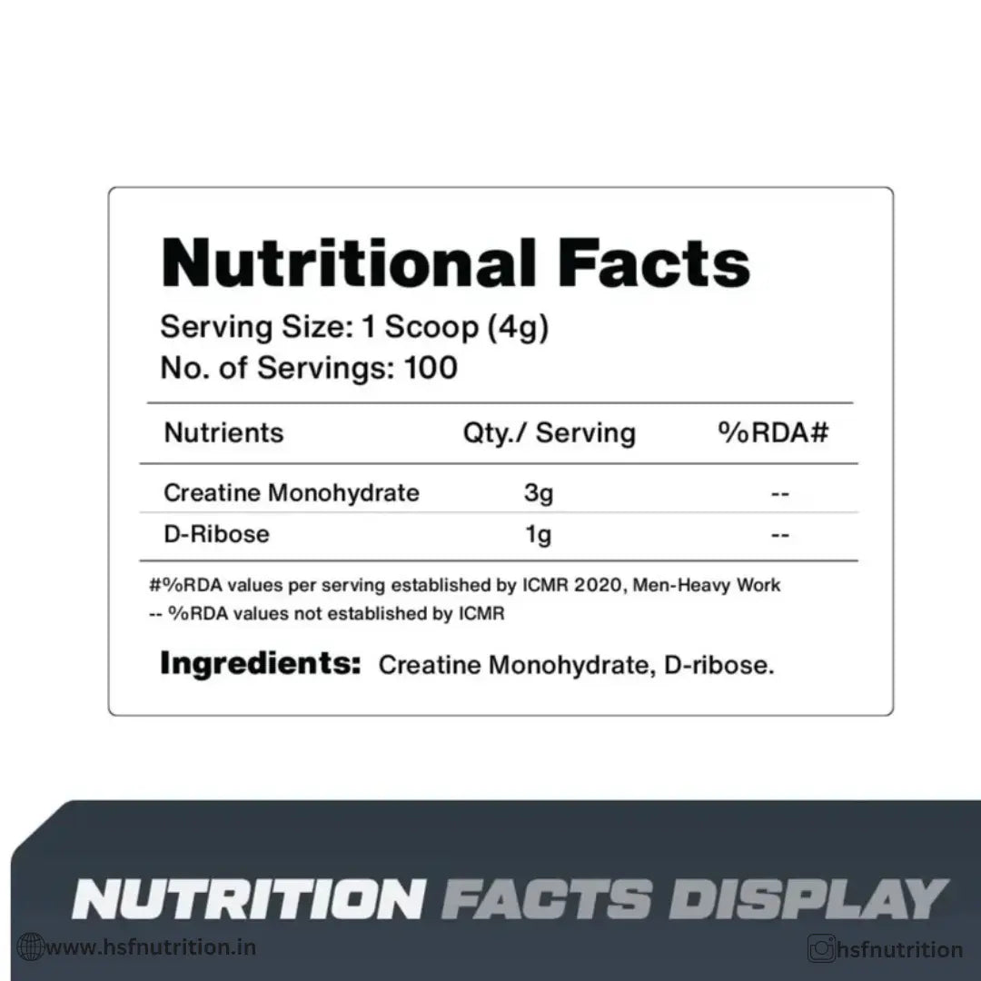 Sezpro Nutrition Crea Max Creatine - 100 Serving, 400g, Unflavored - Hold Strong Fitness & Nutrition