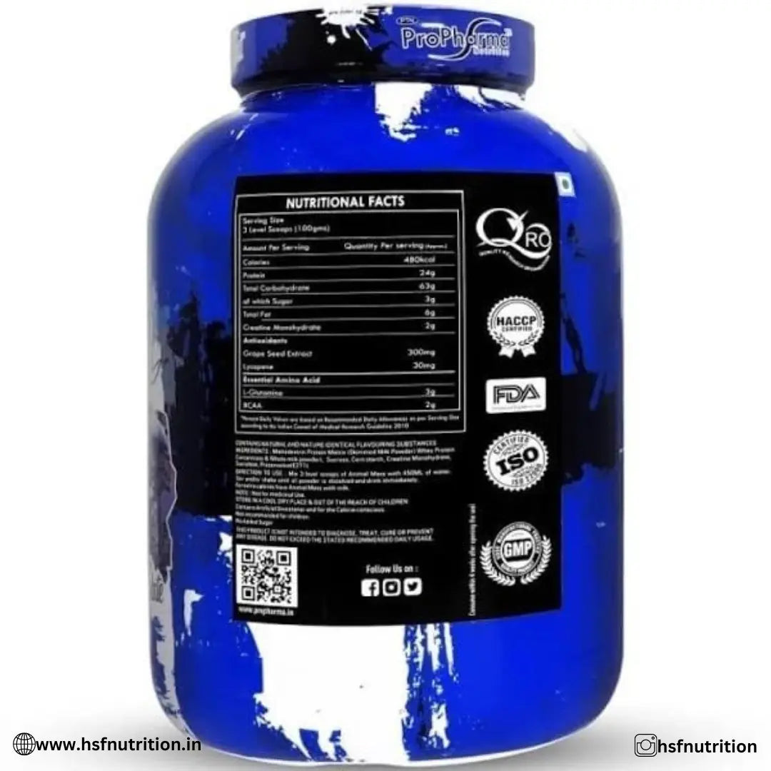 ProPharma Wild Animal Mass Gainer - 2.7kg, Double Rich Chocolate - Hold Strong Fitness & Nutrition