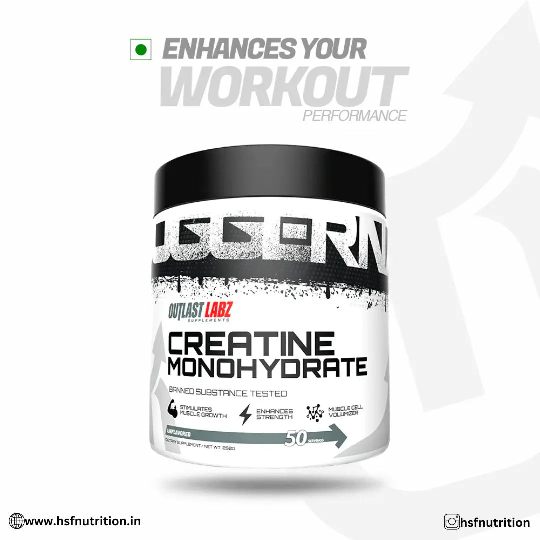 OUTLAST LABZ Creatine Monohydrate - 250g, 50 Servings, Unflavored - Hold Strong Fitness & Nutrition