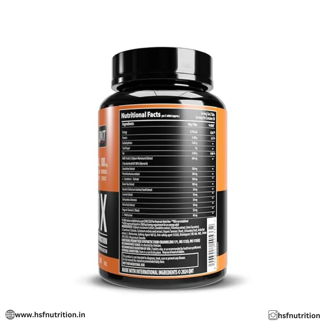 QNT Detox - 30 Tabs, Milk Thistle, Dandelion, Green Tea | Supports Liver Health & Improves Digestion - Hold Strong Fitness & Nutrition