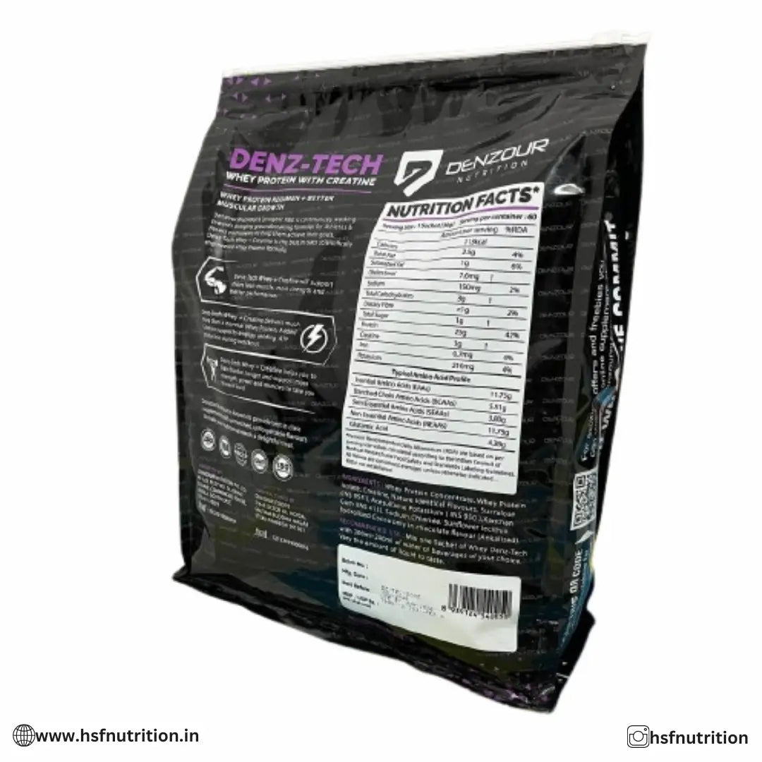 Denzour Nutrition Denz-Tech Whey Protein - 2Kg, 60 Serving, 25g, Belgium Chocolate Denzour Nutrition