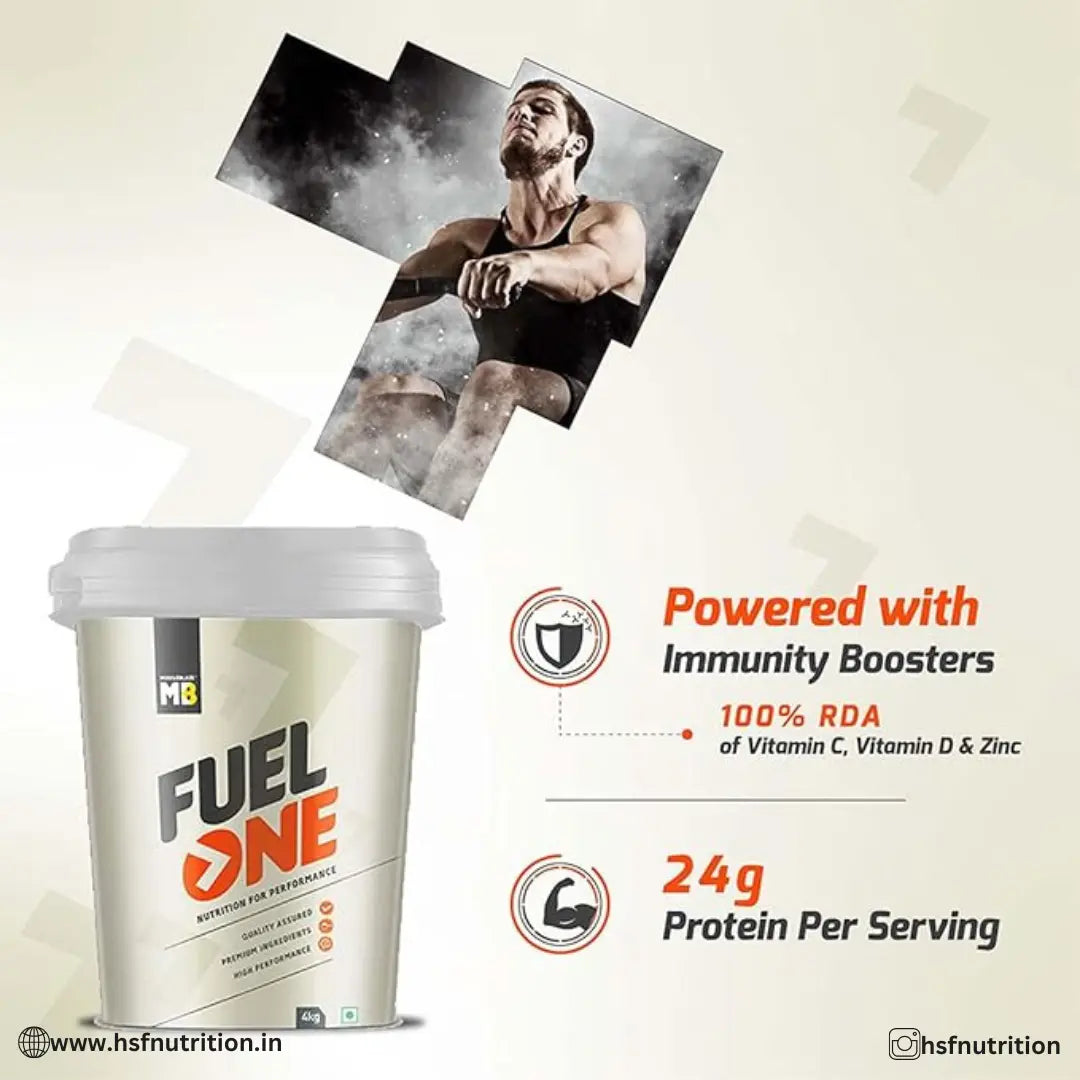 MuscleBlaze Fuel One Whey Protein - 24gm, 4kg, Chocolate Muscleblaze