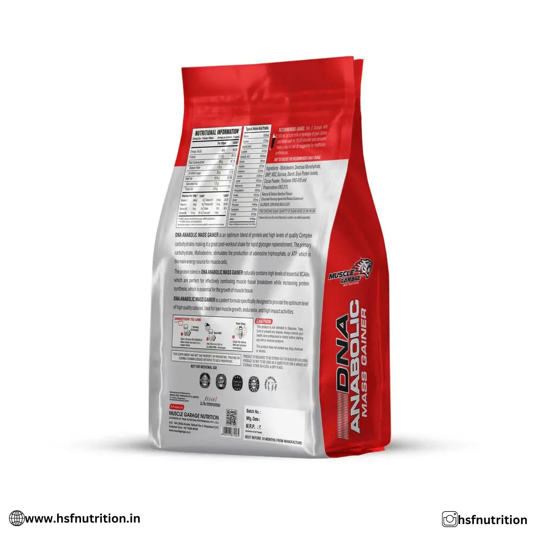 Muscle Garage DNA Anabolic High Protein Mass Gainers - 2.7 kg, Chocolate - Hold Strong Fitness & Nutrition