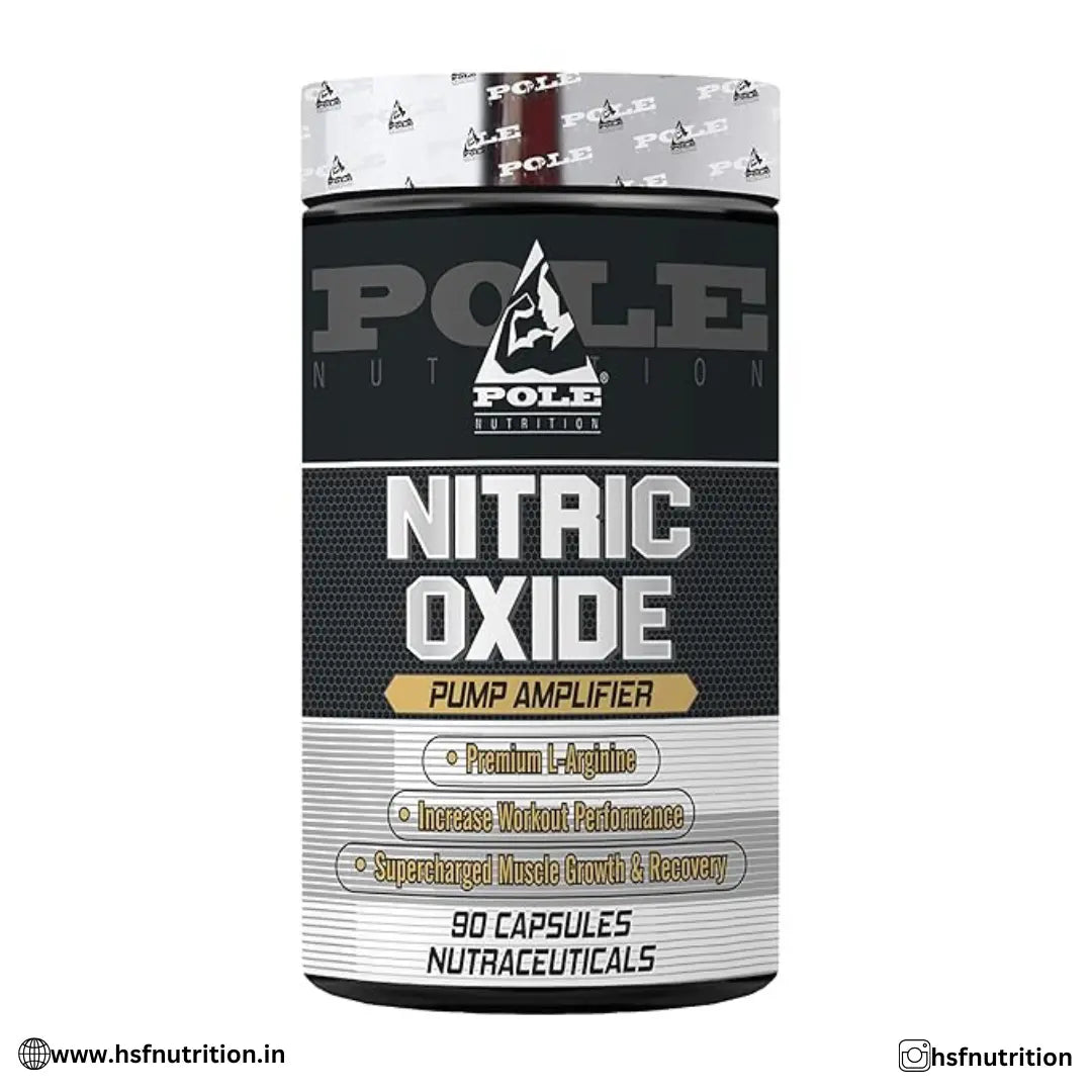 Pole Nutrition Nitric Oxide for Muscle Growth, Recovery & Workout Performance - 90 Capsules - Hold Strong Fitness & Nutrition