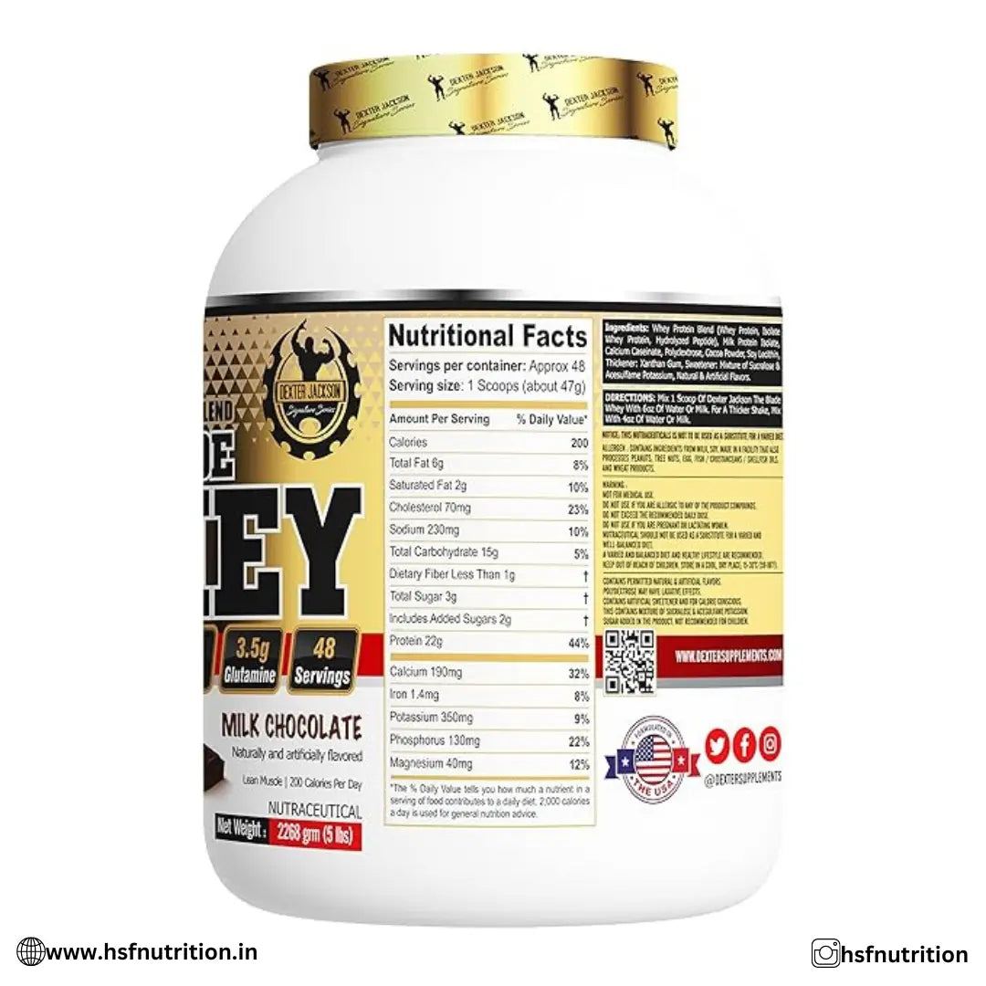 Dexter Jackson The Blade Whey - 2.27Kg, Milk Chocolate - Hold Strong Fitness & Nutrition