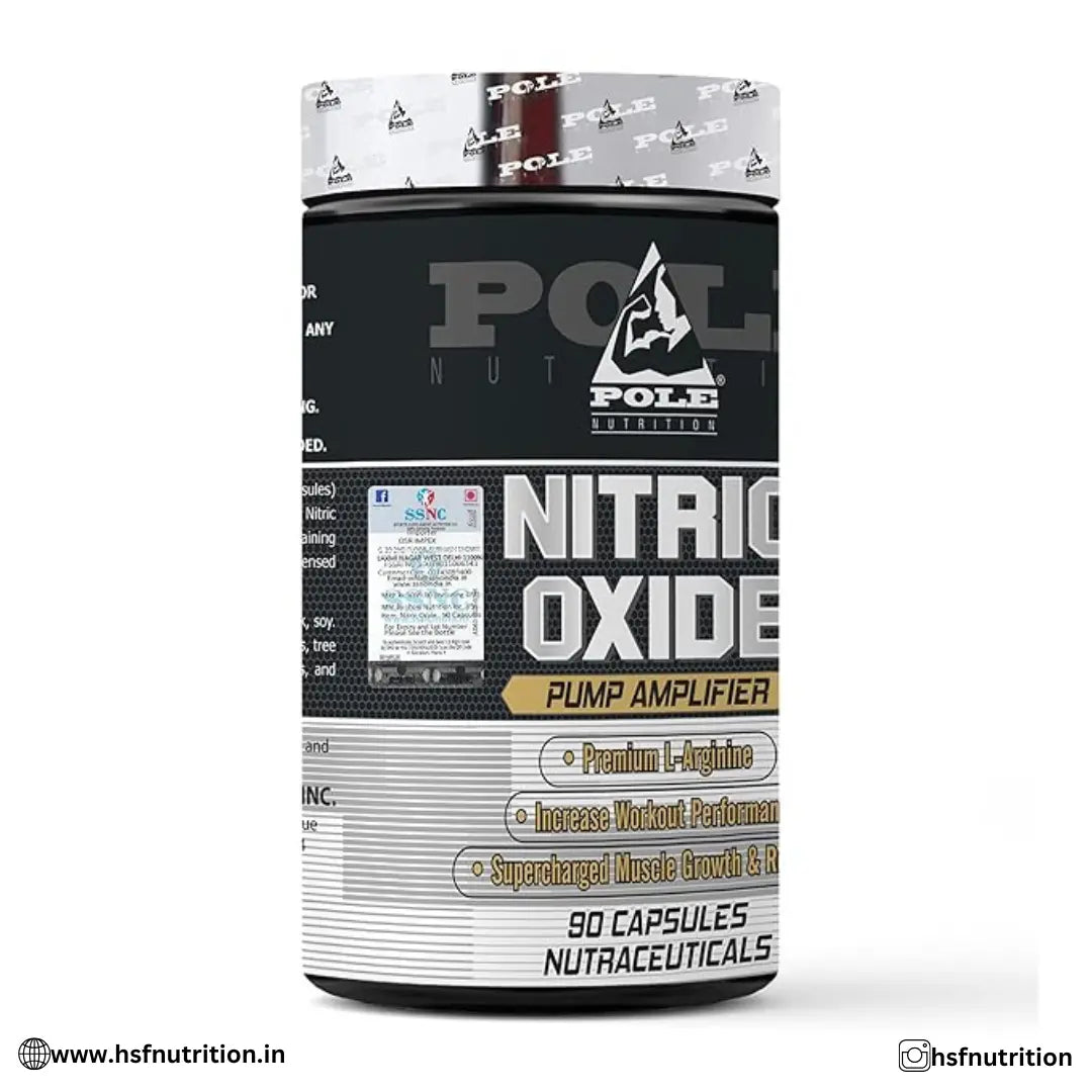 Pole Nutrition Nitric Oxide for Muscle Growth, Recovery & Workout Performance - 90 Capsules - Hold Strong Fitness & Nutrition
