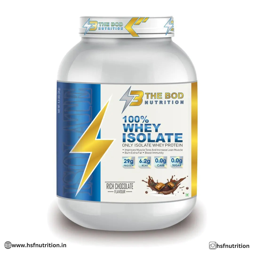 The Bod Nutrition 100% Whey Isolate -  2kg, 25gm, Rich Chocolate The Bod Nutrition