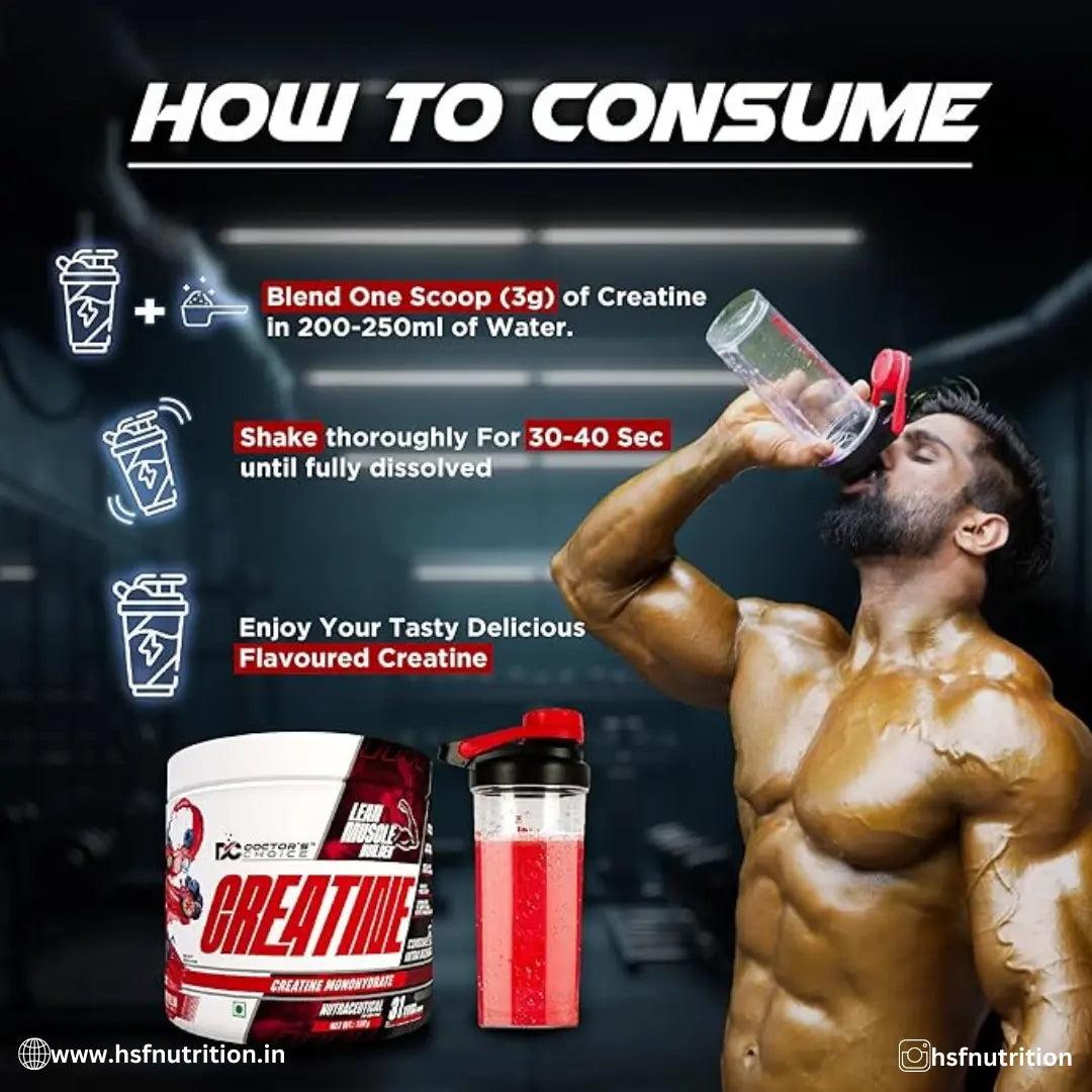 Doctors Choice DC Creatine Monohydrate - 250 gm, 83 Serving, Unflavoured - Hold Strong Fitness & Nutrition