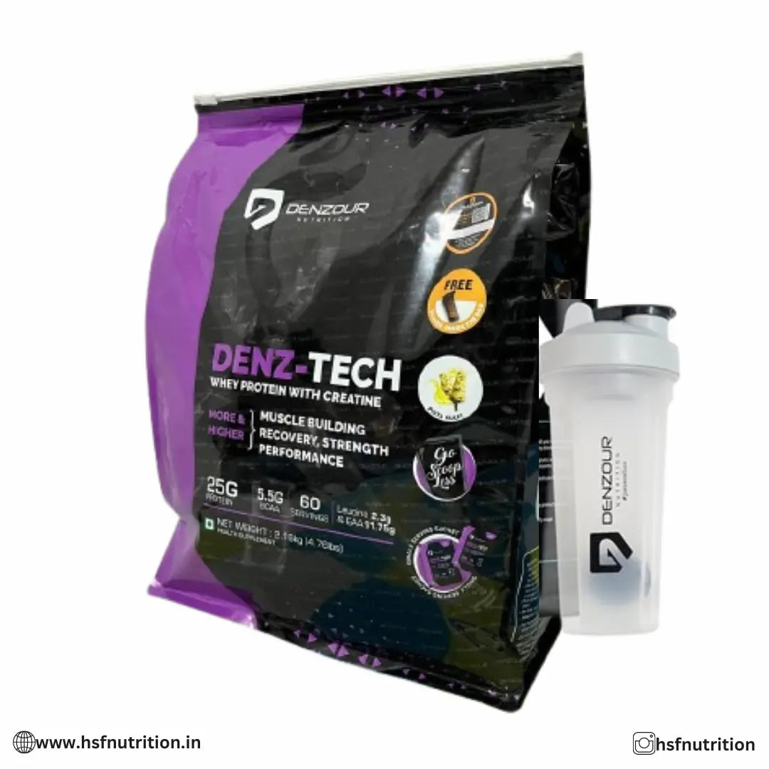 Denzour Nutrition Denz-Tech Whey Protein - 2Kg, 60 Serving, 25g, Pista Kulfi | Free Shaker Inside Denzour Nutrition