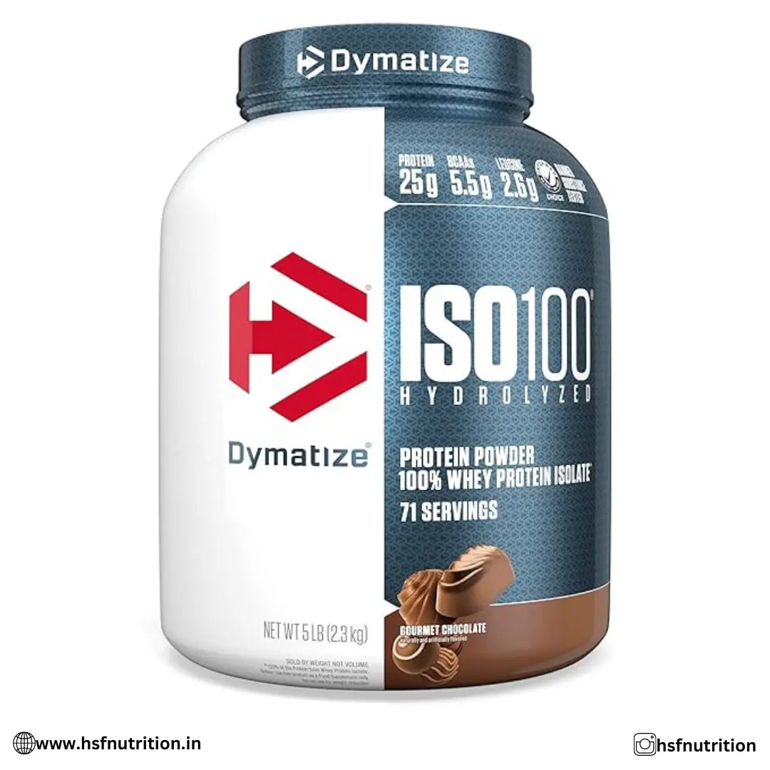 Dymatize Nutrition ISO 100 - 2.26 kg (5 lbs), Gourmet Chocolate, 25g Protein - Hold Strong Fitness & Nutrition