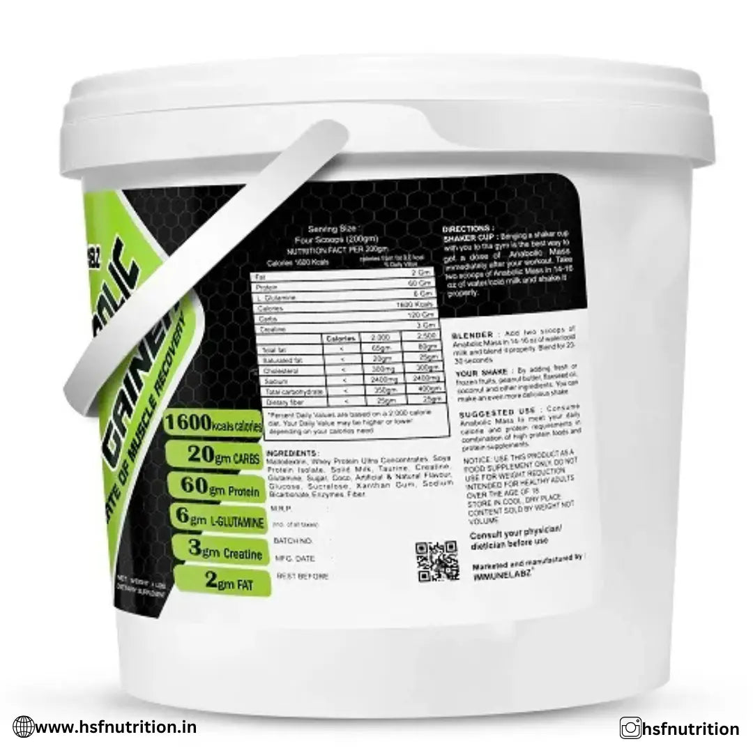Immune Labz Anabolic Mass Gainer - 4kg, Chocolate - Hold Strong Fitness & Nutrition