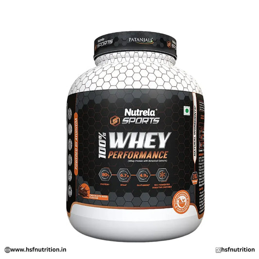 Patanjali Nutrela Sports 100% Whey Performance Protein - 2KG, 80% Protein, Chocolate Irish Patanjali Nutrela Sports