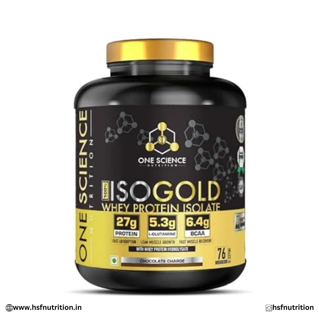 One Science Nutrition OSN 100% Iso Gold Whey Protein 5 lbs [Grass Fed Whey]- 27g Protein, 5.3g Glutamine, 6.4g BCAA, 76 Servings - Chocolate Charge ONE SCIENCE NUTRITION