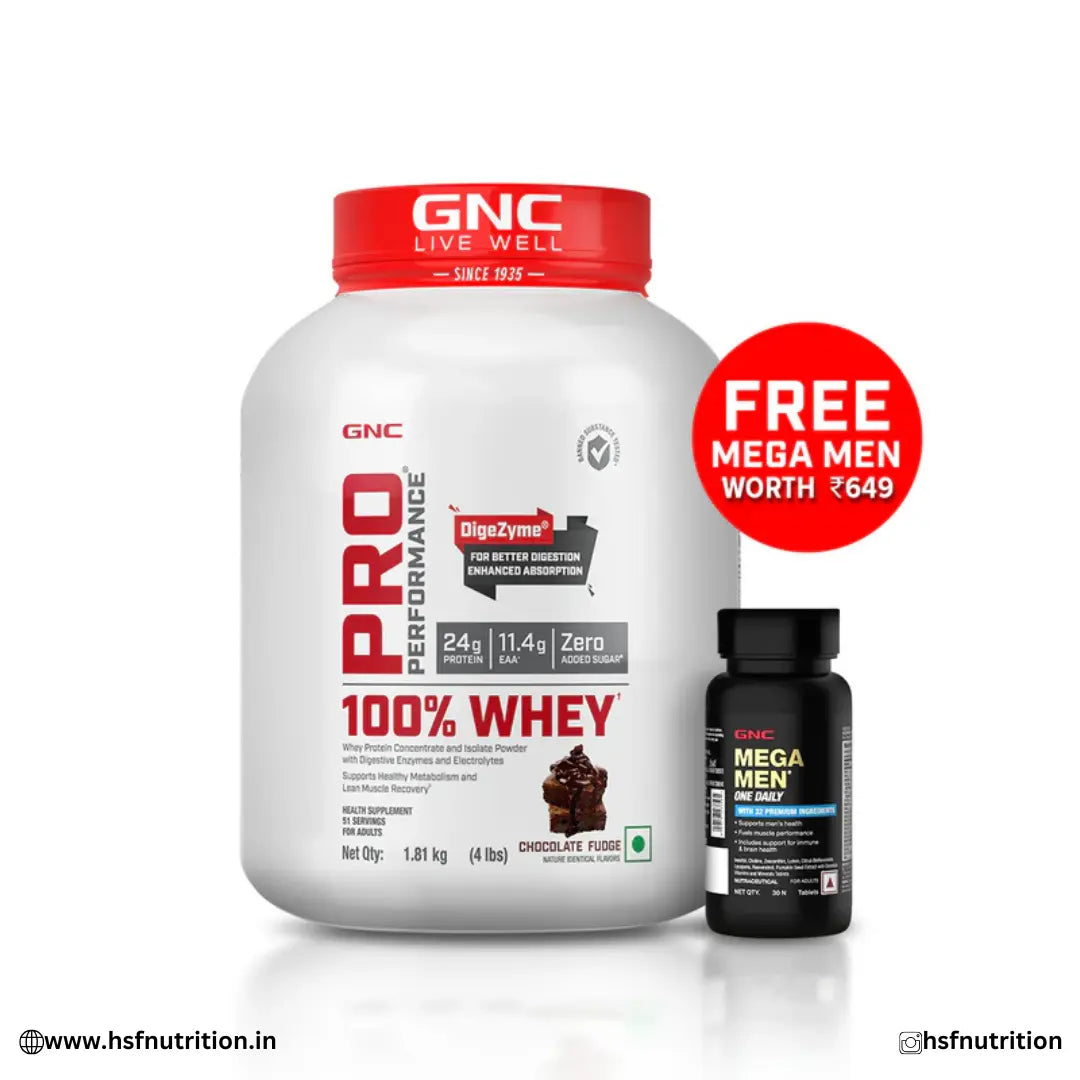 GNC Pro Performance 100% Whey Protein - 1.81 kg, 24g Protein, Chocolate Fudge GNC